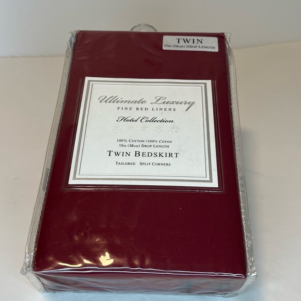 Twin Bedskirt Red, Ultimate Luxury Hotel Collection -NEW